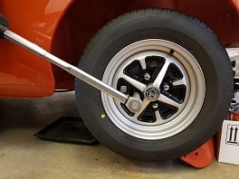 Torque Wrench Tightening Wheel Nut