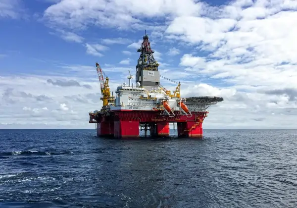 Oil rig in ocean