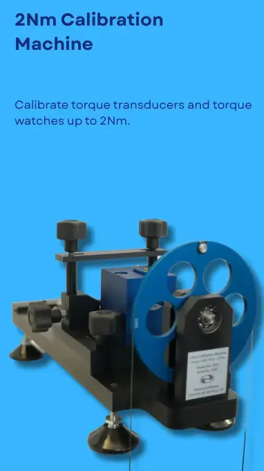 Blue screen with a calibration machine in the foreground