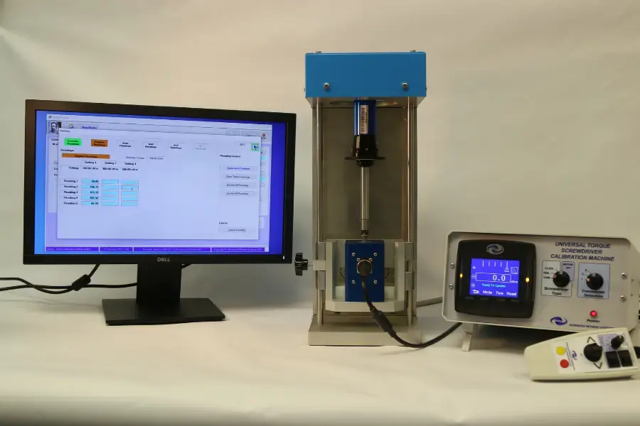 Kepler 4 torque calibration software running with a torque screwdriver calibrator