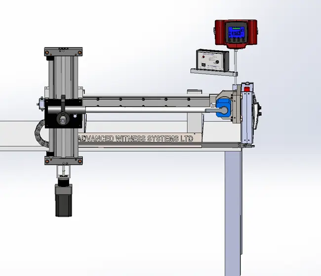 CAD model of a benchtop torque wrench calibrator
