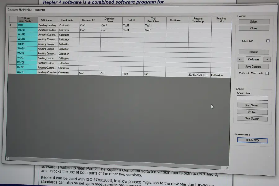 ADMS Kepler 4 software on a laptop screen
