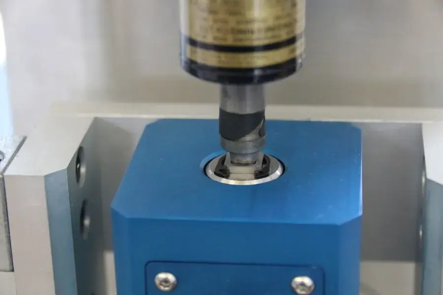 Square to square Precision Torque Adapter being used for a torque screwdriver in a torque transducer