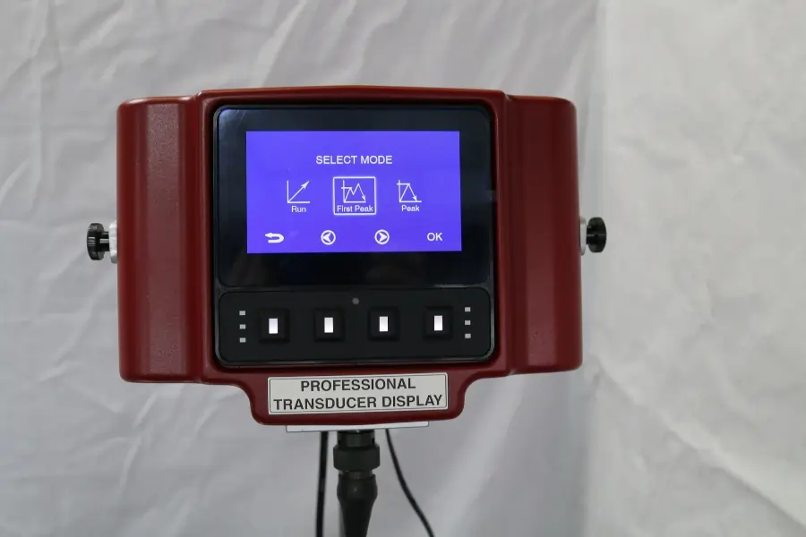 Professional Torque Transducer Display in front of a white sheet background