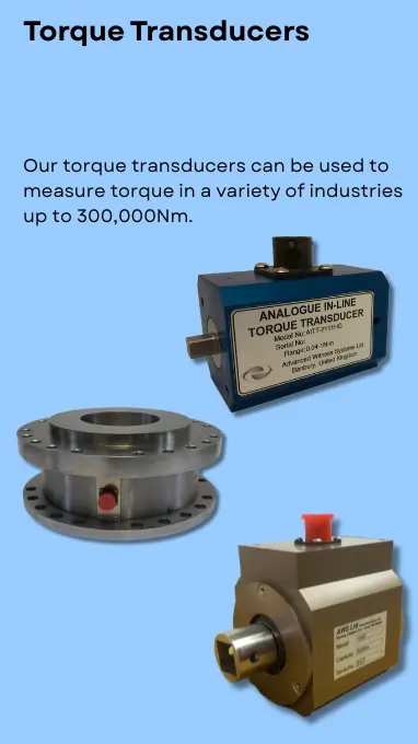 Torque Transducers in front of a blue background