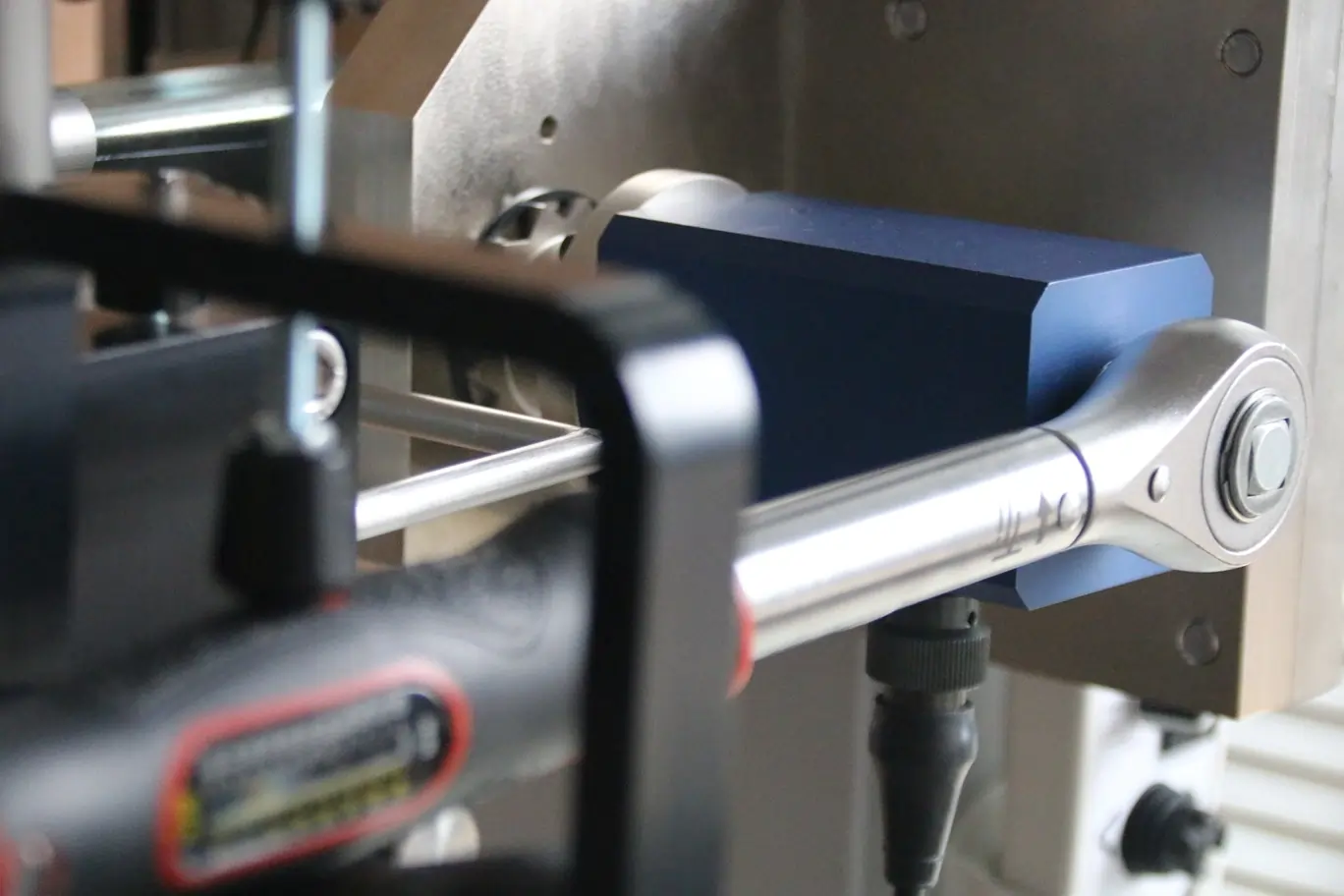 Small Norbar Torque Wrench in a torque wrench calibrator