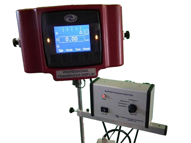 AWS torque display next to a transducer switch box