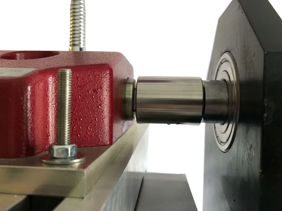 Close up of a torque testers fittings for a calibration