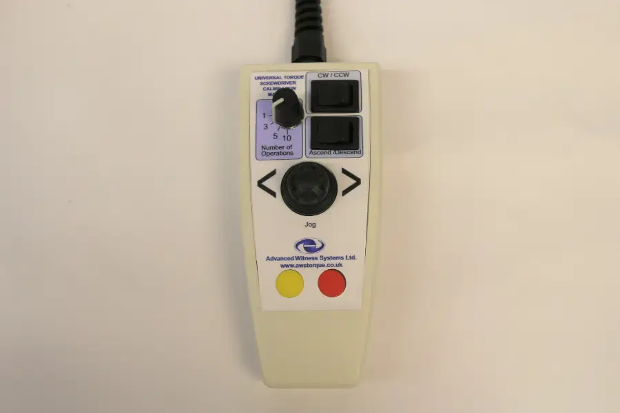 Handheld for a torque screwdriver calibration machine