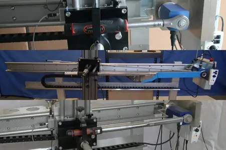 3 different torque wrenches being calibrated on a UTWCM
