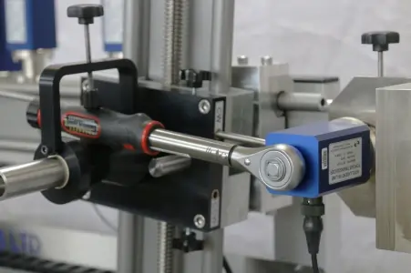 Norbar torque wrench in a Universal Torque Wrench Calibration Machine